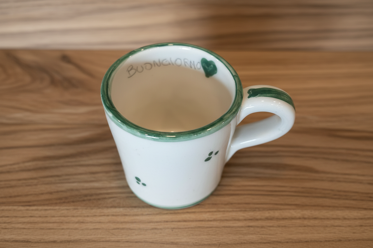Painted ceramic mug