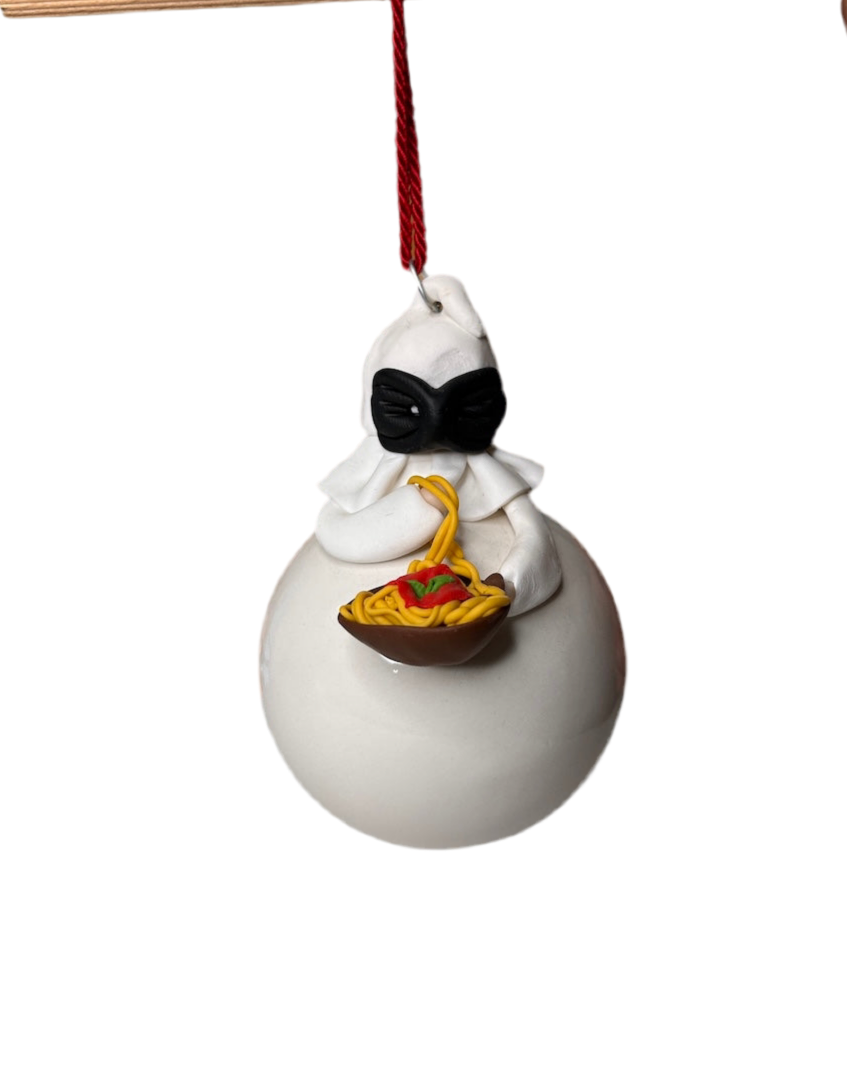 Palla pulcinella con spaghetti