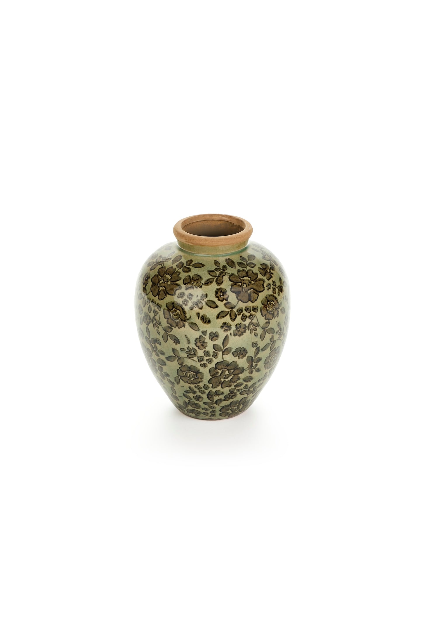Vaso fantasia floreale verde