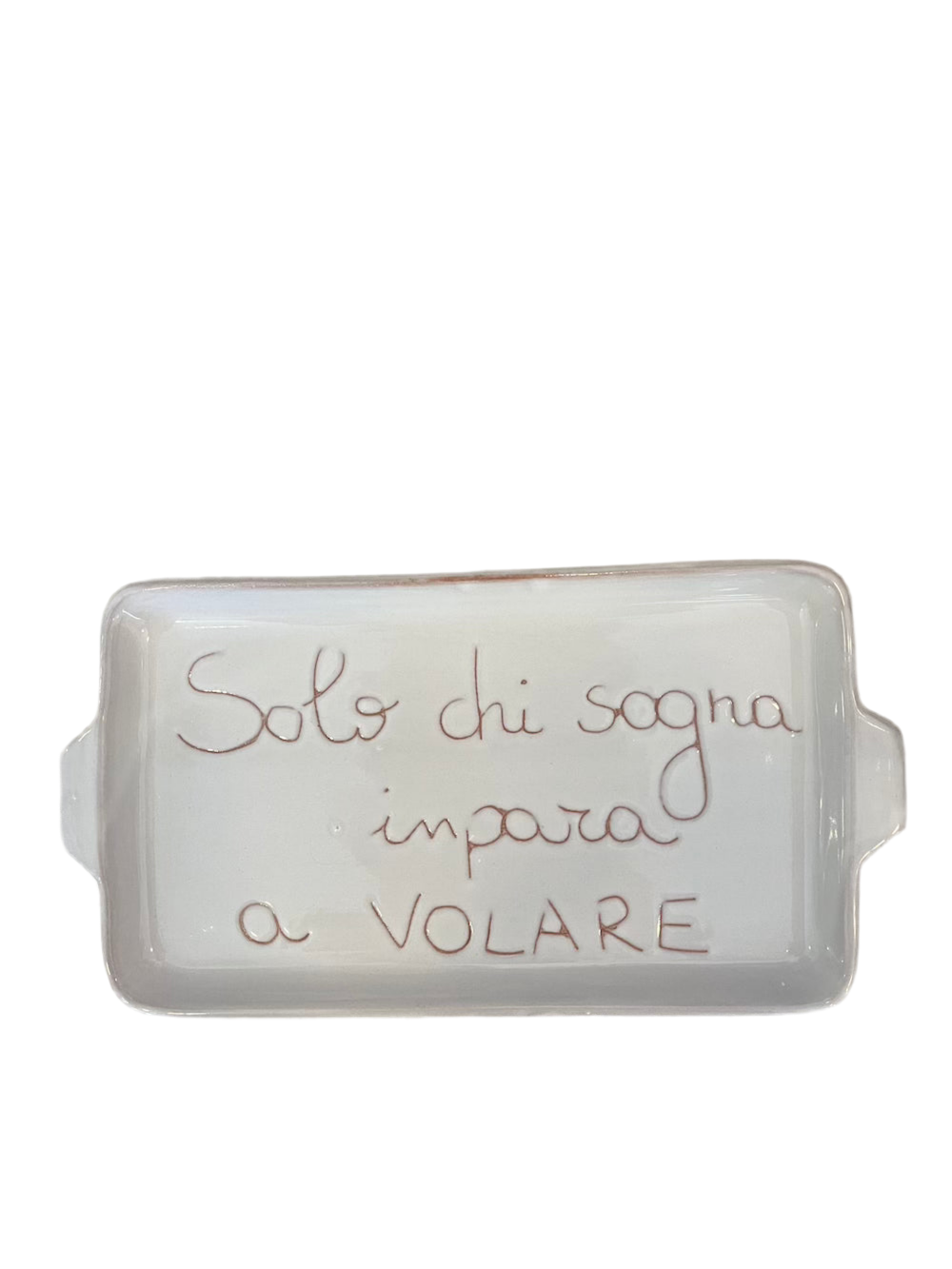 Vassoi ceramica "Solo chi sogna impara a volare"