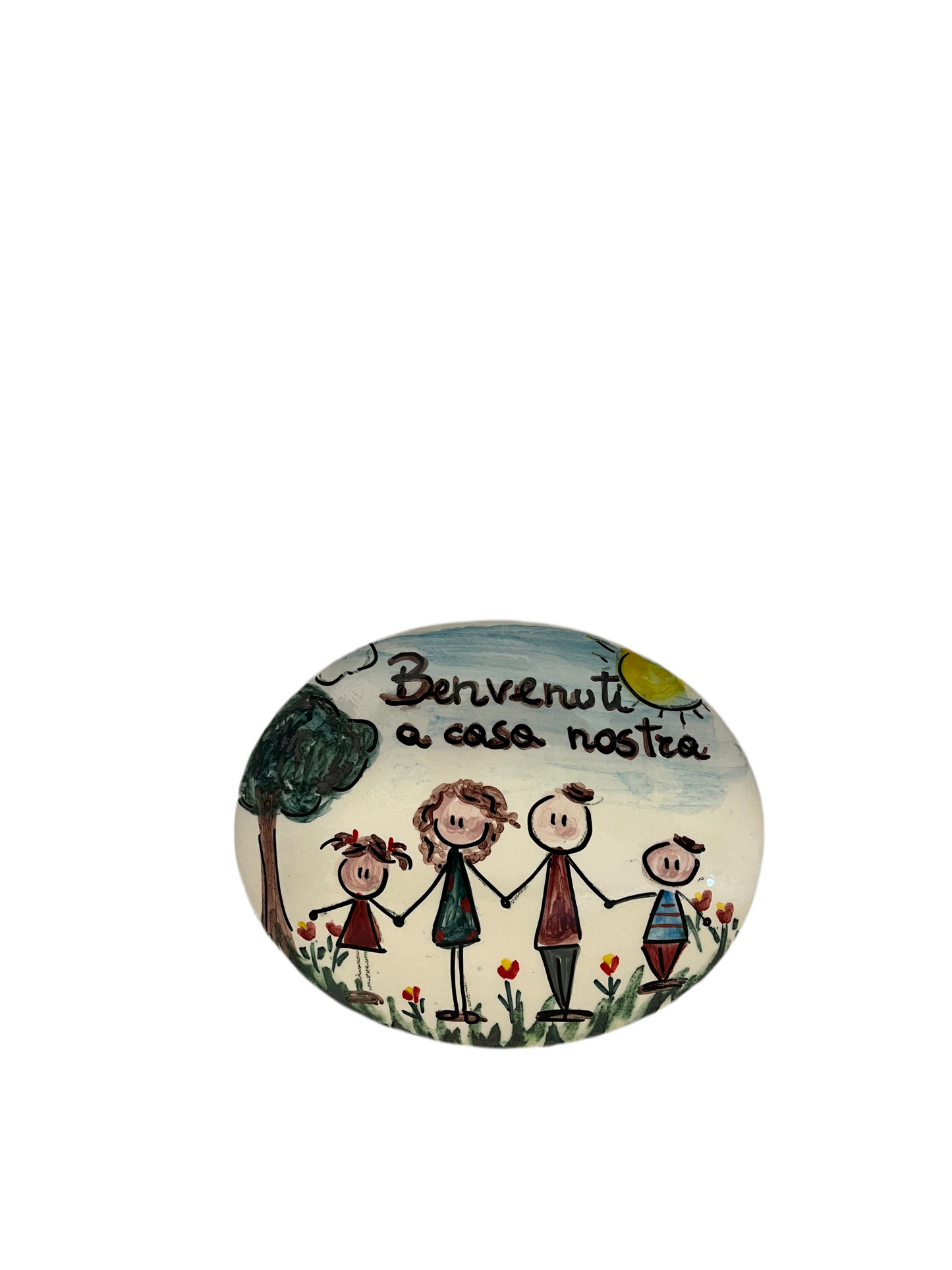 Fuoriporta ovale ceramica family