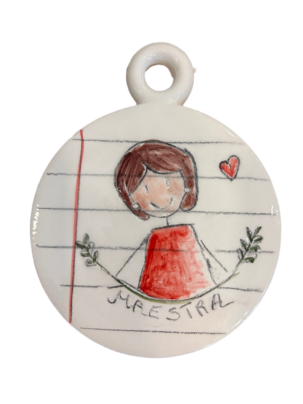 Medaglione ceramica " maestra"