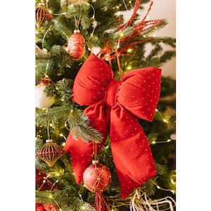 Fiocco rosso velluto glitter