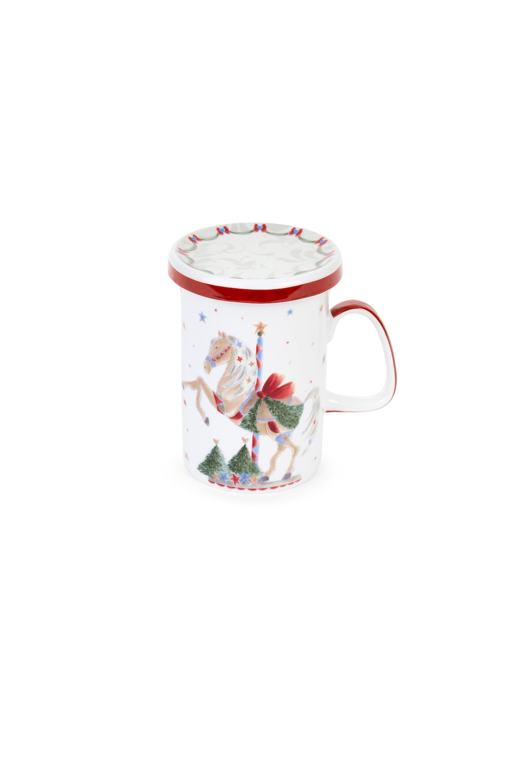 Tazza con coperchio giostra