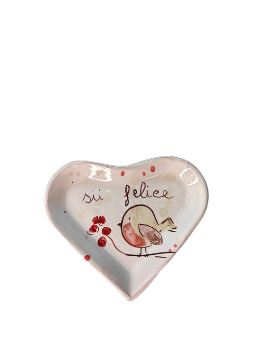 Piatto cuore "sii felice"