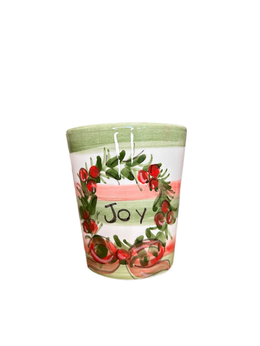 Bicchiere in ceramica natalizio con scritta