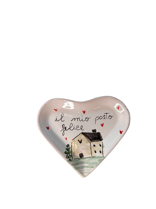 Piattino cuore "il mio posto felice"