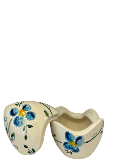 Uova ceramica con fiori