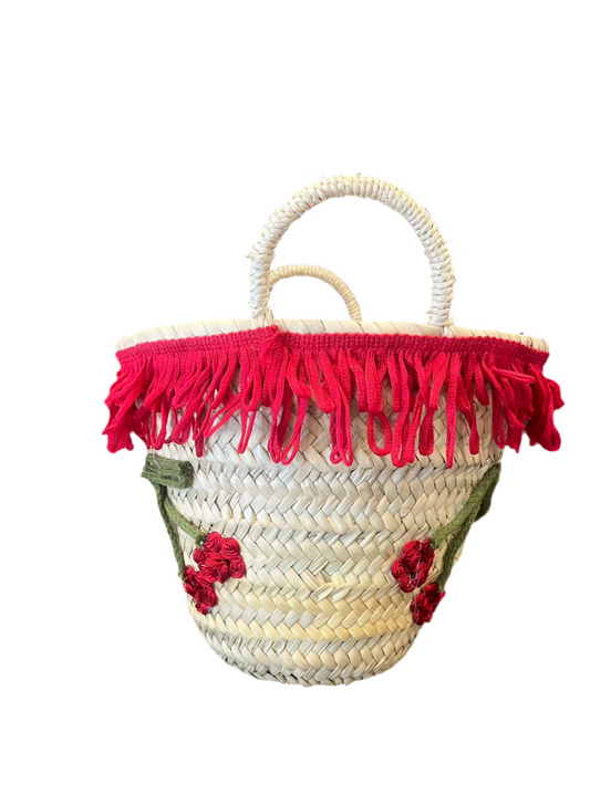 Borsa paglia ciliegie