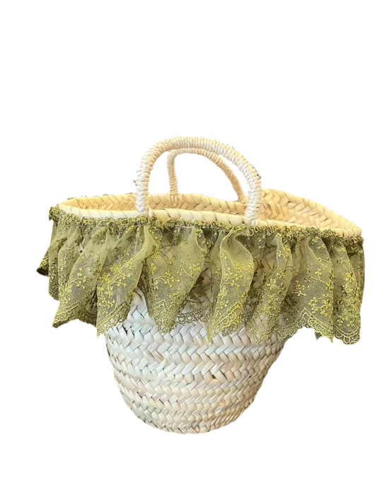 Borsa mare merletto verde
