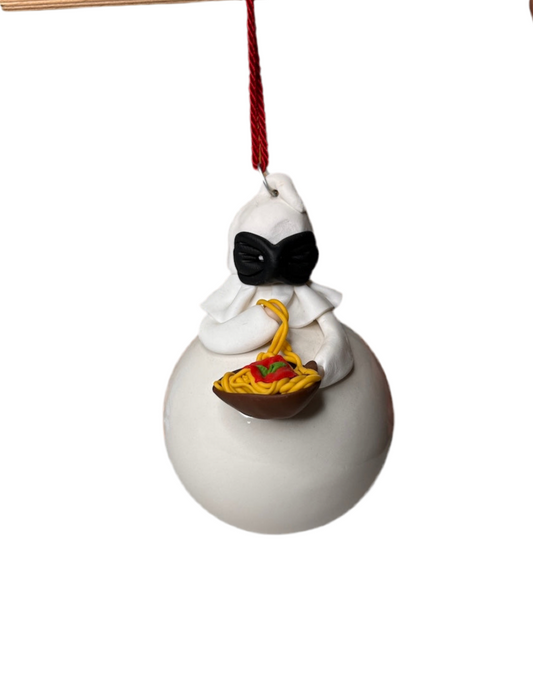 Palla pulcinella con spaghetti