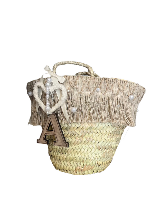 Borsa paglia con charm