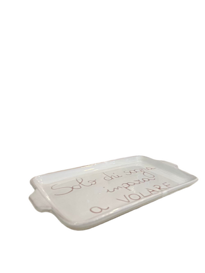 Vassoi ceramica "Solo chi sogna impara a volare"