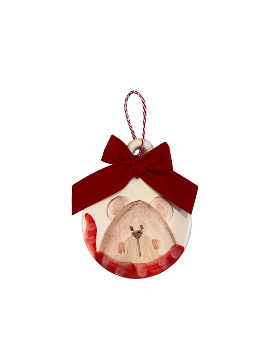 Medaglione ceramica personalizzato con fiocco
