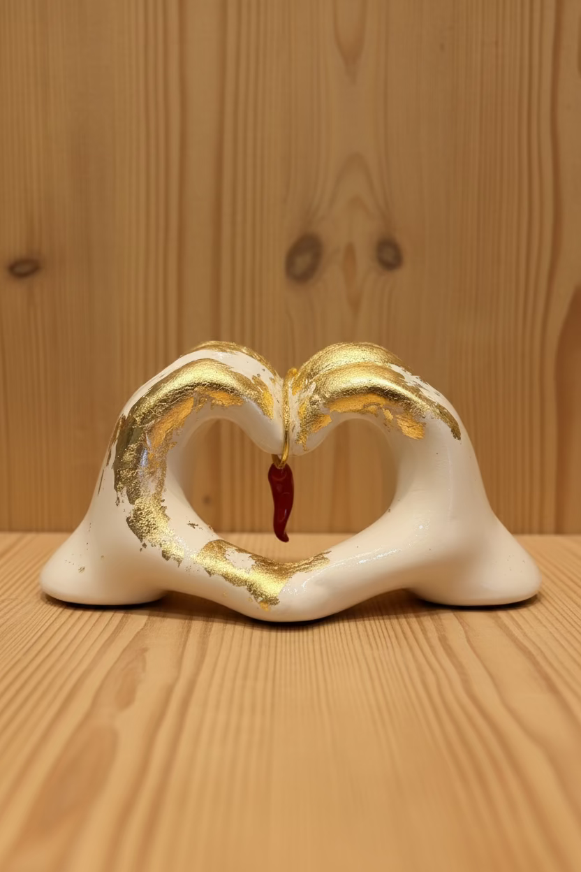 Mano bianca e oro