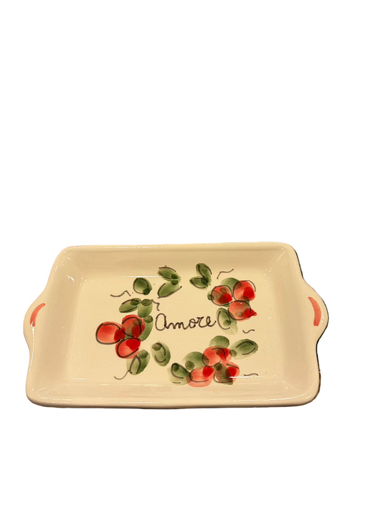 Vassoio rettangolare piccolo con ghirlanda