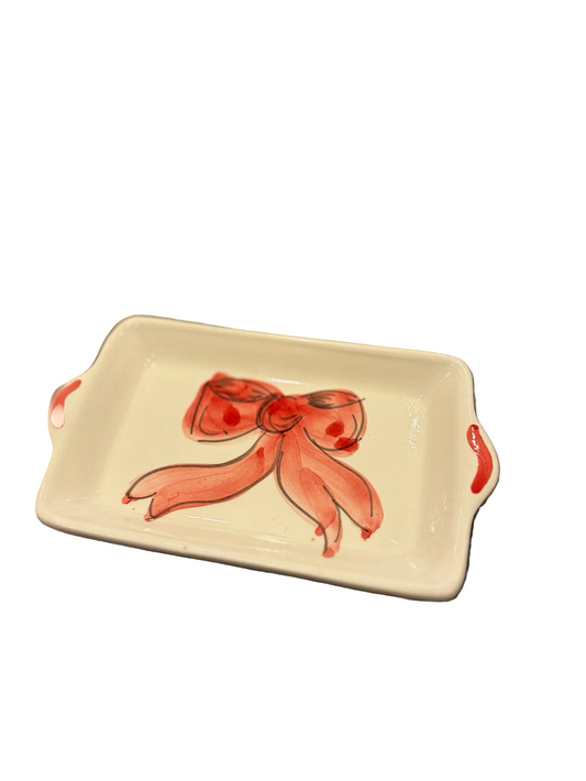 Vassoio rettangolare piccolo con fiocco