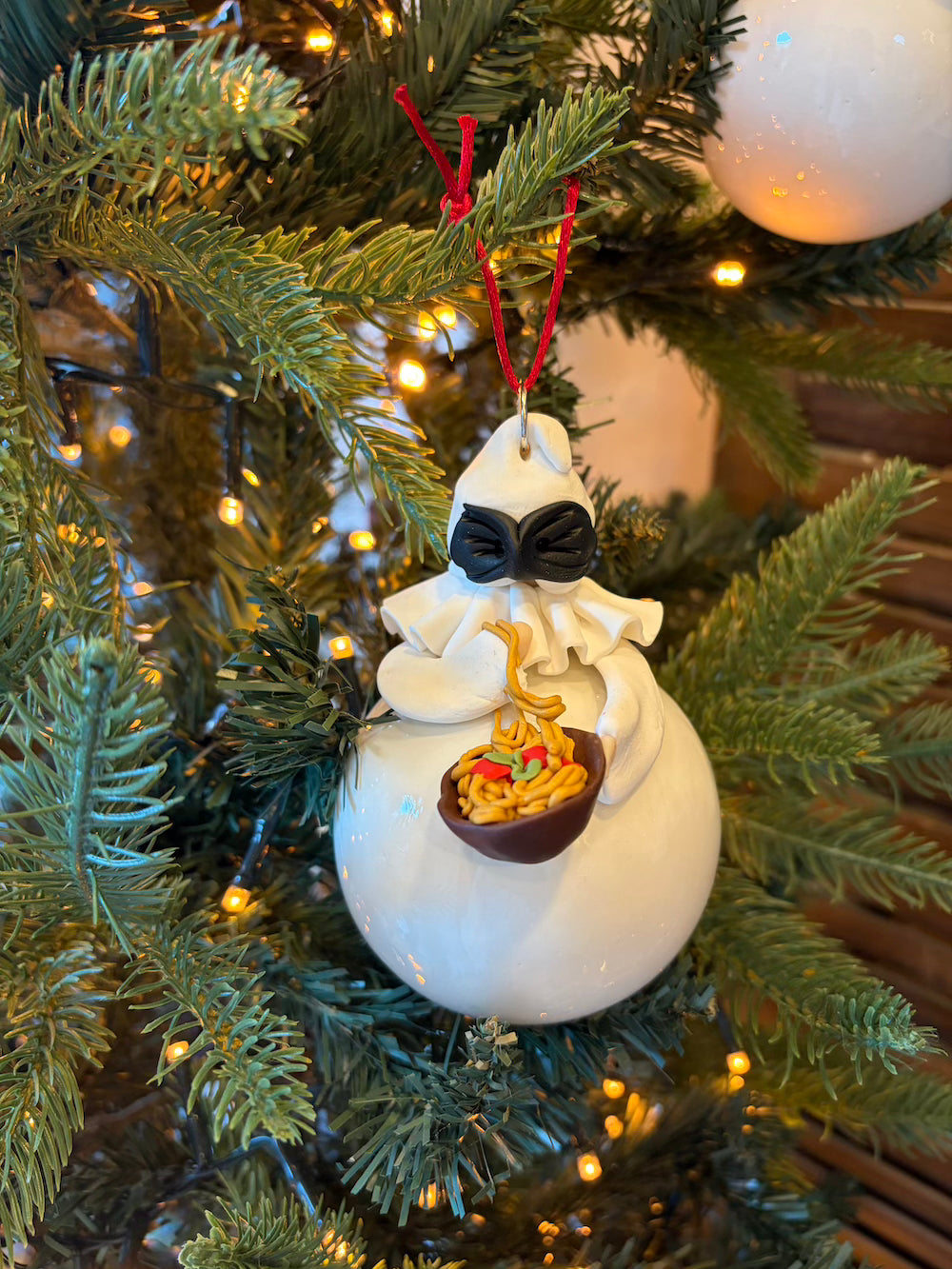 Palla pulcinella con spaghetti