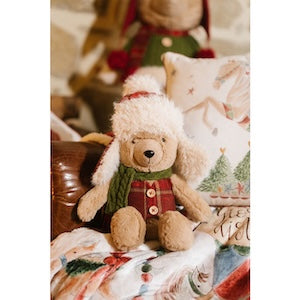 Orso seduto con cappello