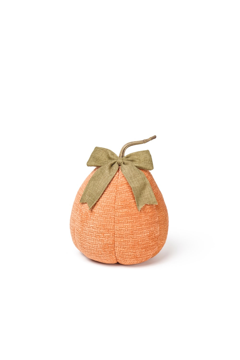 Zucca arancione con fiocco verde